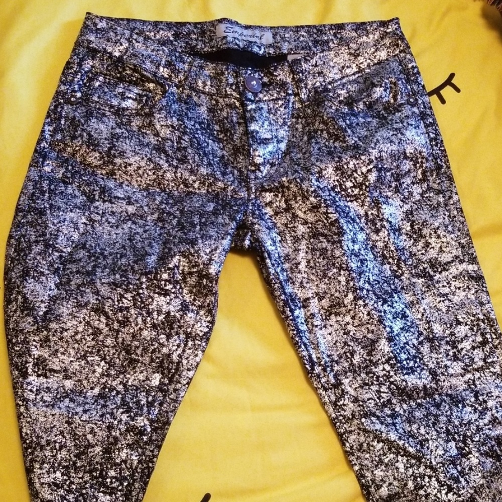 Black & Silver foil jeans